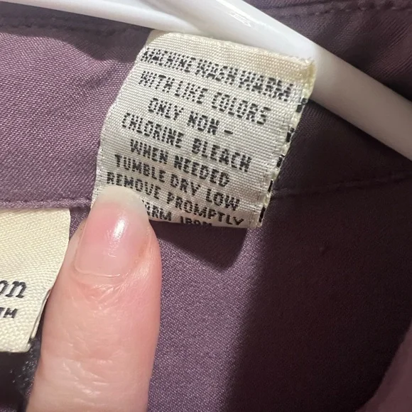 Hillard & Hanson Purple Button Up Shirt, S - Picture 4 of 5